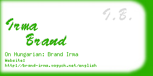 irma brand business card